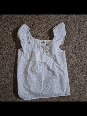 Ariat Coquette Eyelet Sleeveless Top White NWT XS